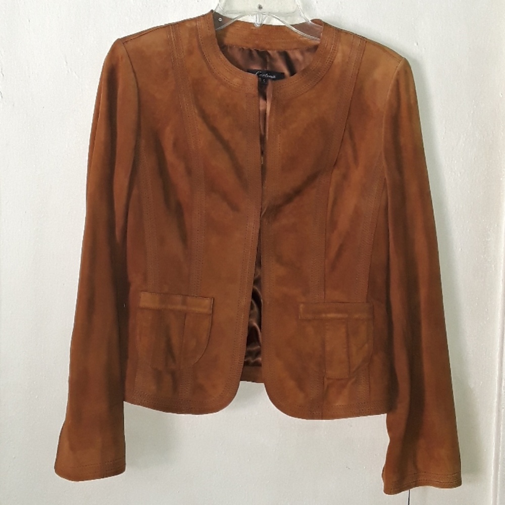 Host Pick Cognac Brown Suede Jacket